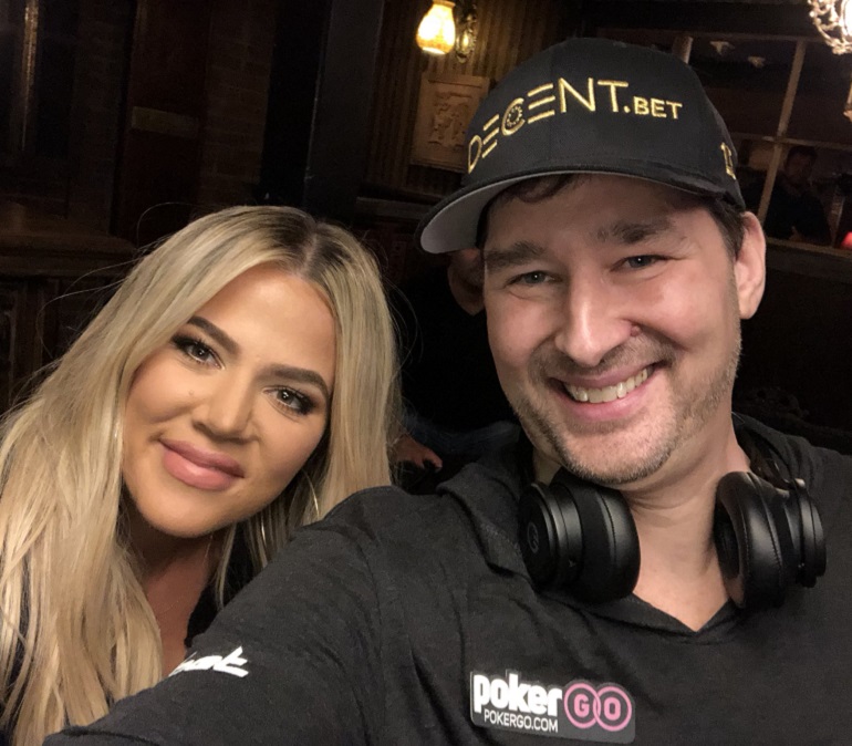 Phil Hellmuth with Khloe Kardashian